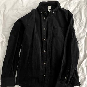 BLACK CORDUROY BUTTON UP